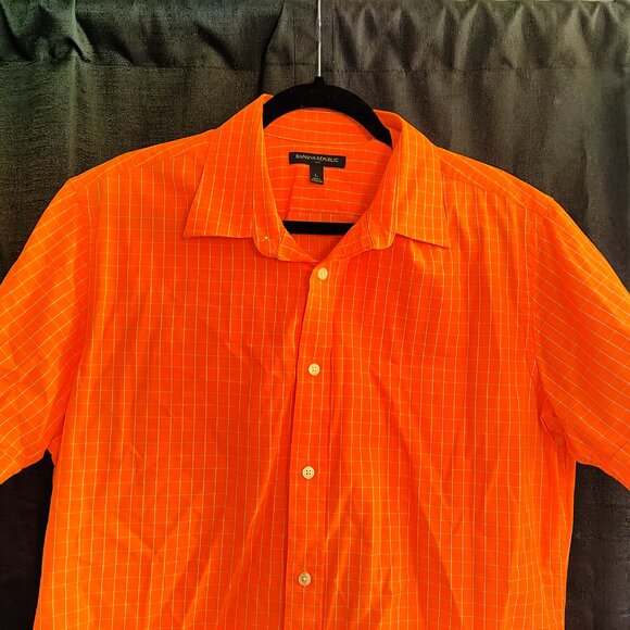 Banana‎ Republic Button Down Polo Short Sleeve Shirt Size Large - Picture 4 of 7